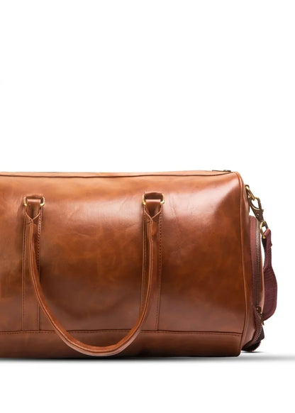 Premium PU Leather Duffel Bag | Brown