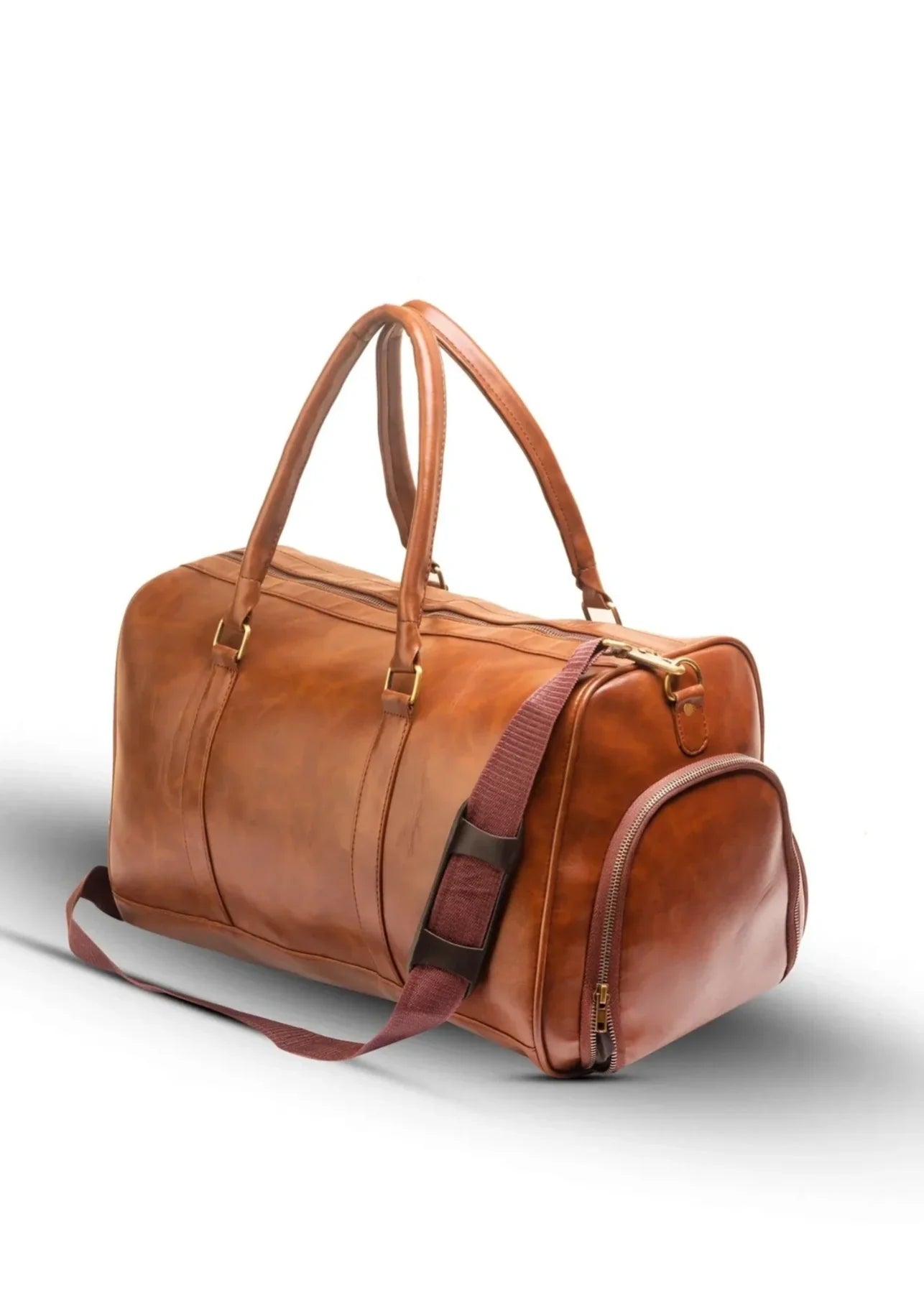 Premium PU Leather Duffel Bag | Brown