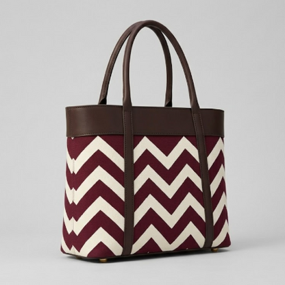 CHEVRON TOTE MAROON