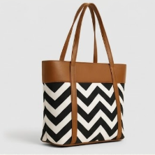 CHEVRON TOTE BROWN