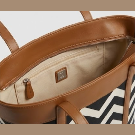 CHEVRON TOTE BROWN