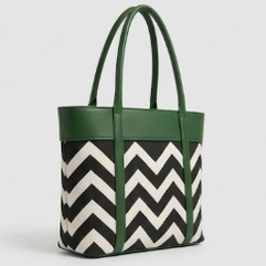 CHEVRON TOTE GREEN