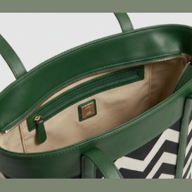 CHEVRON TOTE GREEN