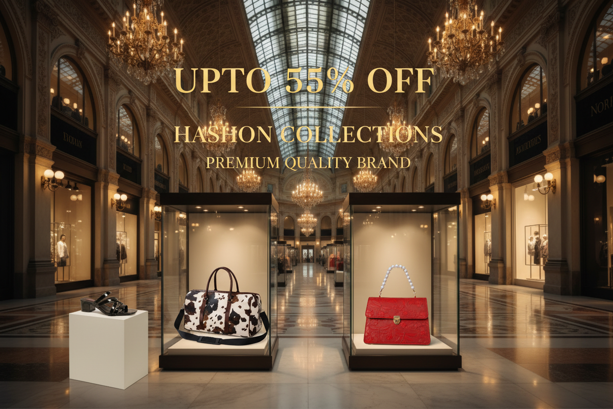 HASHON COLLECTIONS Luxury Glass Display Banner