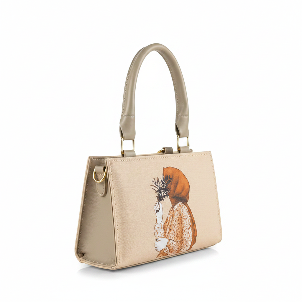 Mini Vessel Beige Hand Carry Bag side angle view