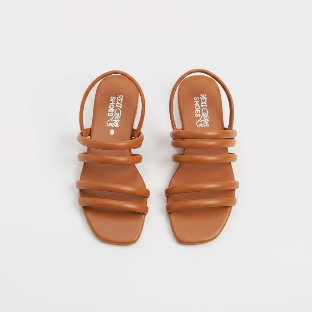 Tan Strappy Sandals - Pair