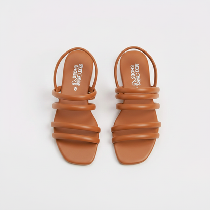 Tan Strappy Sandals - Pair