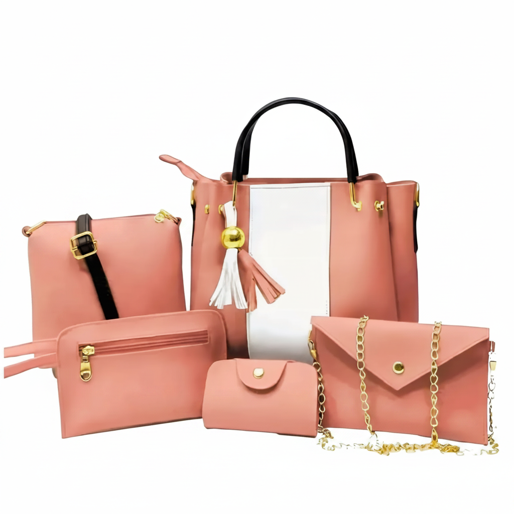 Wage 5-Piece Pink - Pure White Background