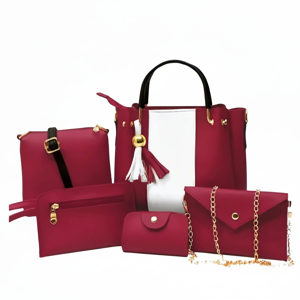 Wage 5 Piece Red - Pure White Background